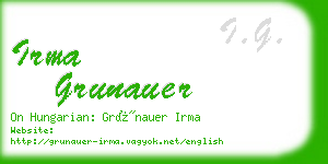 irma grunauer business card
